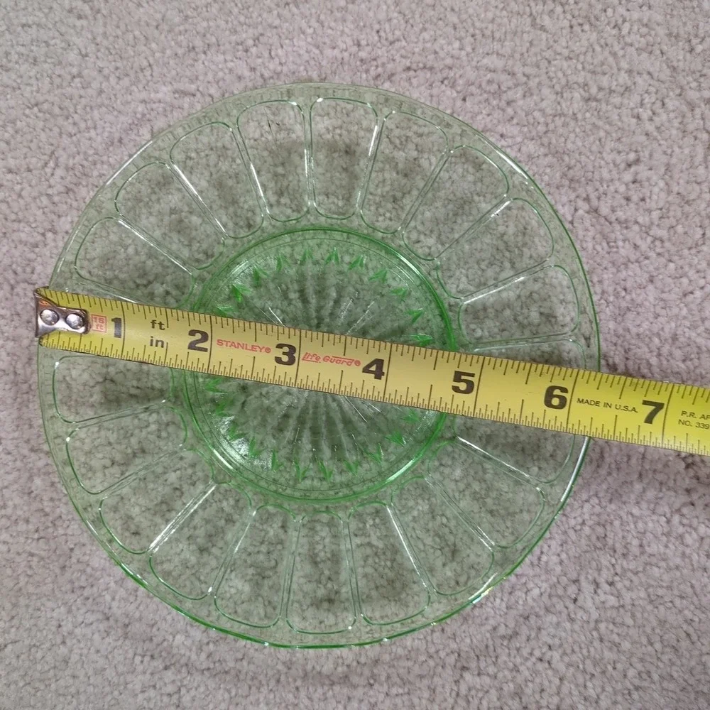 Blemished Hazel Atlas Uranium Glass RIBBON 6.25